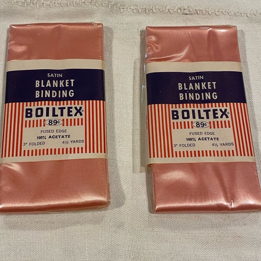 Vintage Boiltex-blanket binding- satin- 2 packages- sewing / quilting / notions
